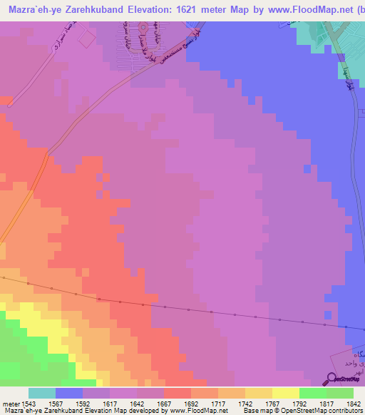 Mazra`eh-ye Zarehkuband,Iran Elevation Map