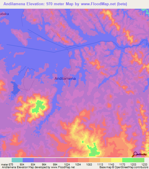 Andilamena,Madagascar Elevation Map