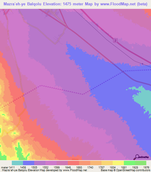 Mazra`eh-ye Balqolu,Iran Elevation Map