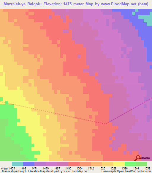 Mazra`eh-ye Balqolu,Iran Elevation Map