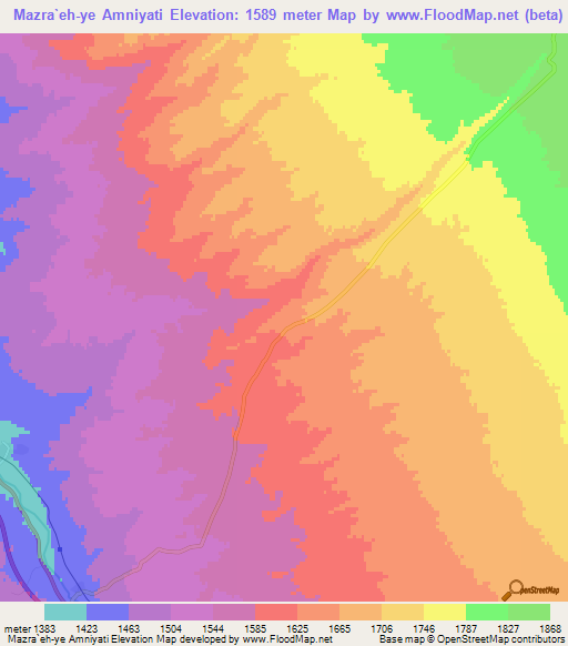 Mazra`eh-ye Amniyati,Iran Elevation Map