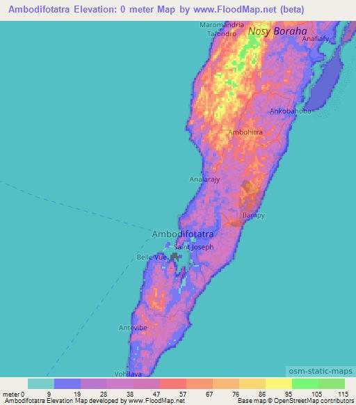 Ambodifotatra,Madagascar Elevation Map