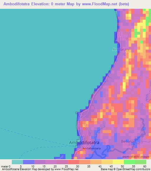 Ambodifotatra,Madagascar Elevation Map
