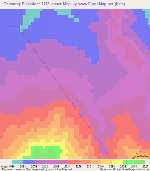 Garvaraq,Iran Elevation Map