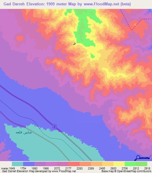 Gad Darreh,Iran Elevation Map