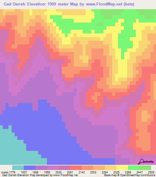 Gad Darreh,Iran Elevation Map