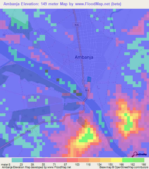 Ambanja,Madagascar Elevation Map