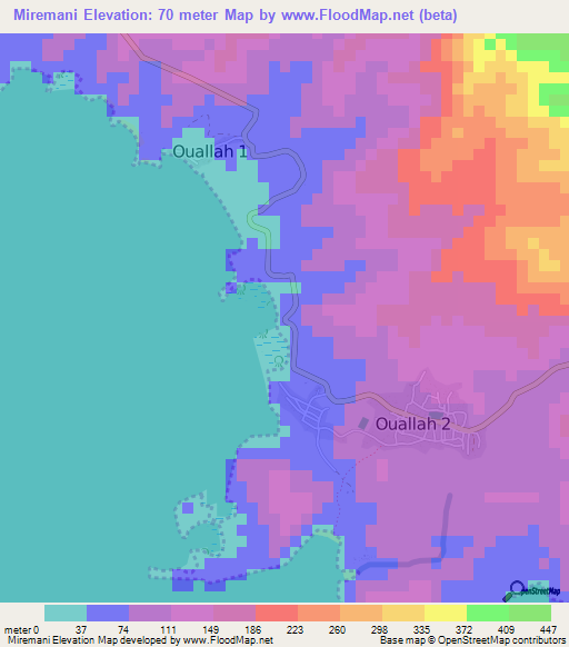 Miremani,Comoros Elevation Map