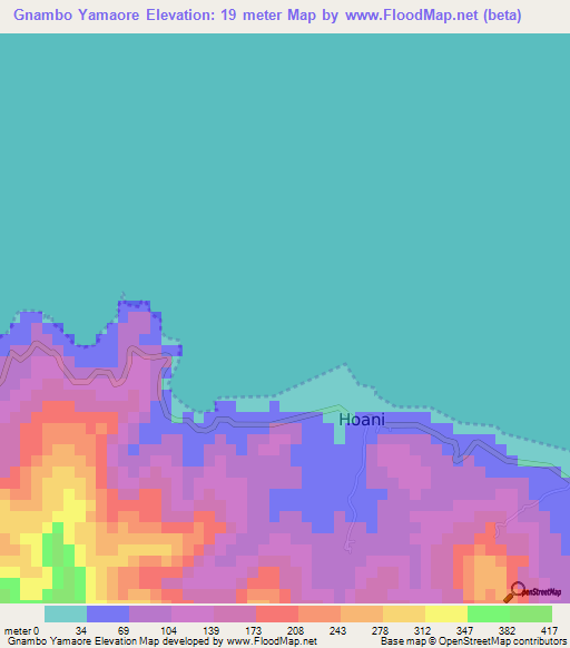 Gnambo Yamaore,Comoros Elevation Map