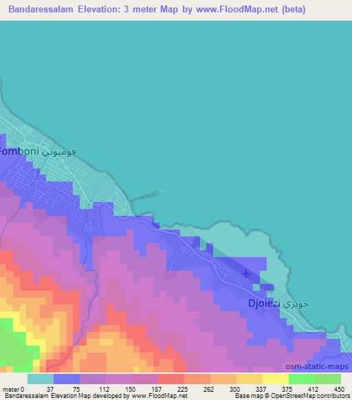 Bandaressalam,Comoros Elevation Map