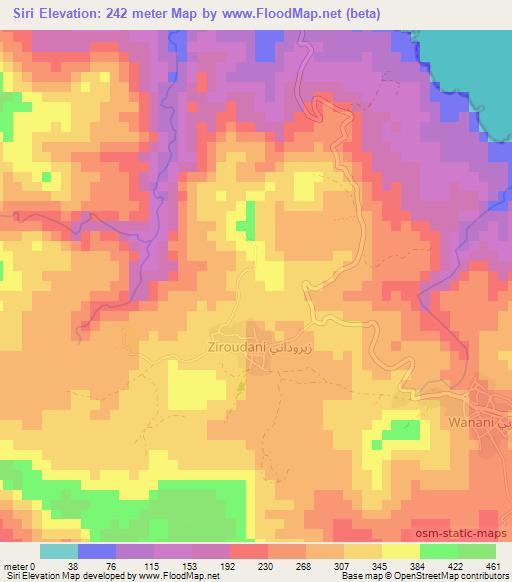 Siri,Comoros Elevation Map