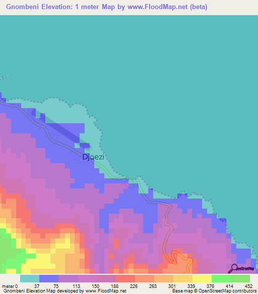 Gnombeni,Comoros Elevation Map
