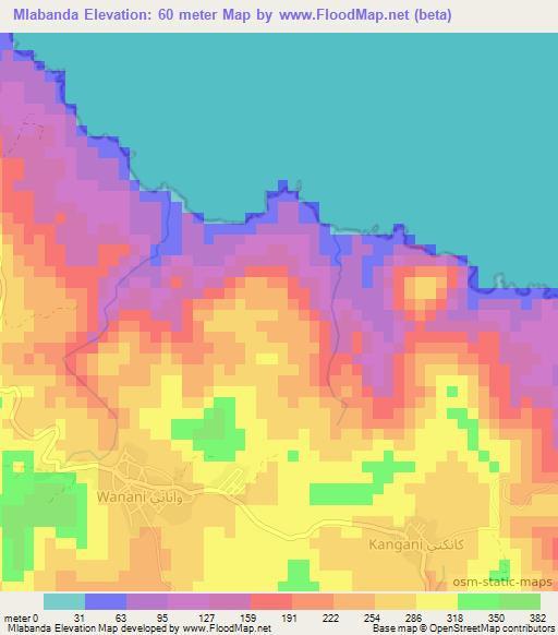 Mlabanda,Comoros Elevation Map
