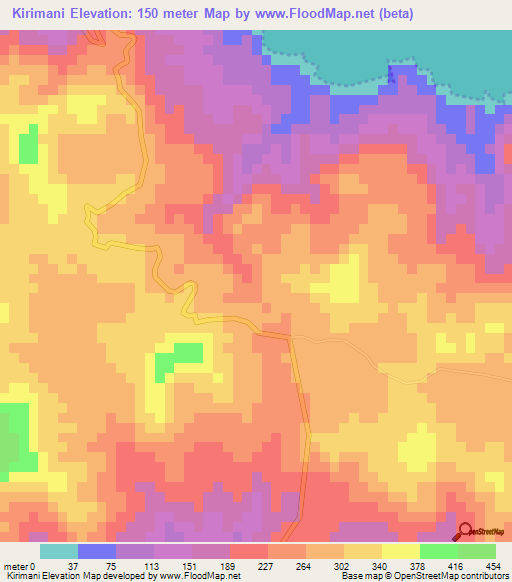 Kirimani,Comoros Elevation Map