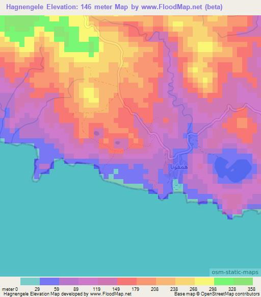 Hagnengele,Comoros Elevation Map