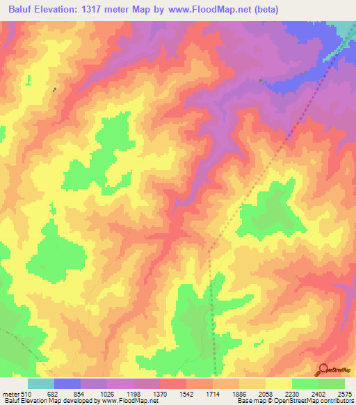 Baluf,Iran Elevation Map
