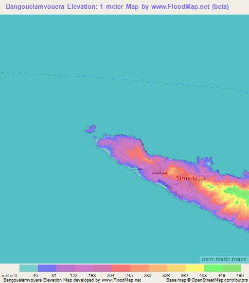 Bangouelamvouera,Comoros Elevation Map