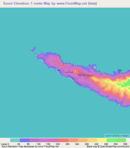 Souni,Comoros Elevation Map