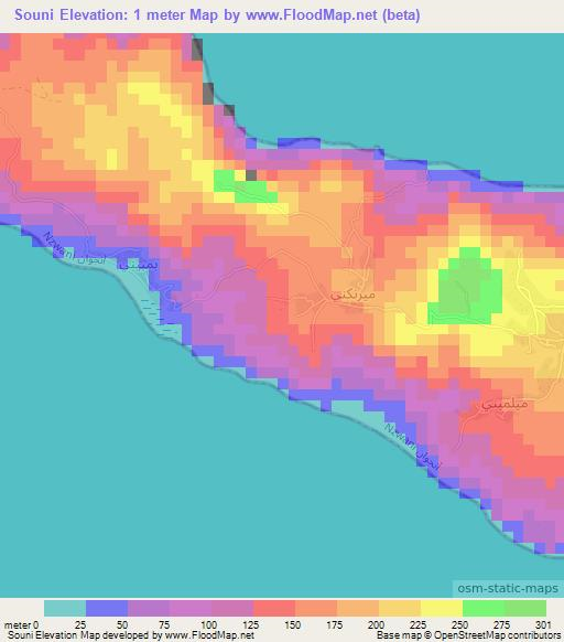 Souni,Comoros Elevation Map