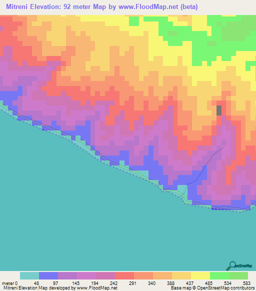 Mitreni,Comoros Elevation Map