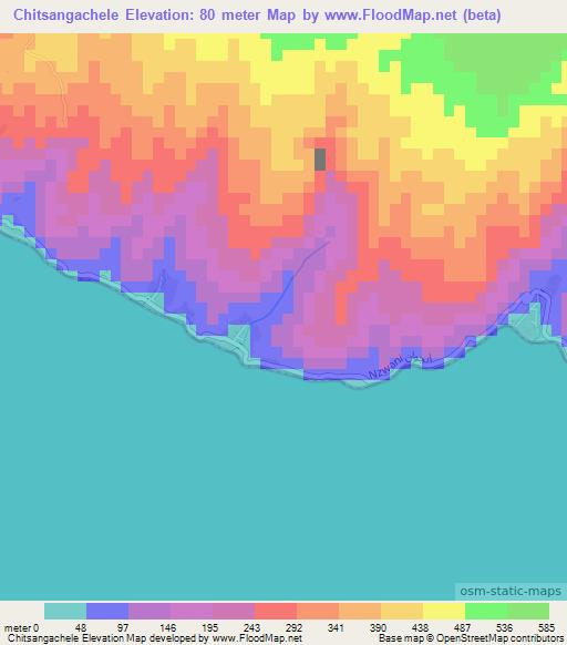 Chitsangachele,Comoros Elevation Map