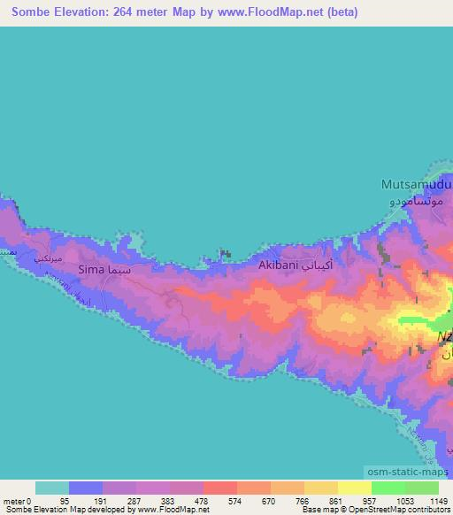 Sombe,Comoros Elevation Map