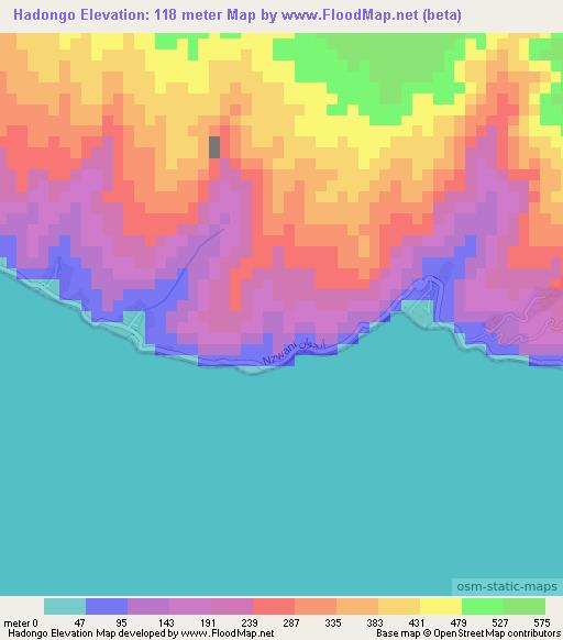 Hadongo,Comoros Elevation Map