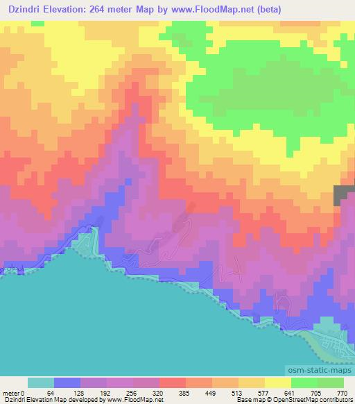 Dzindri,Comoros Elevation Map