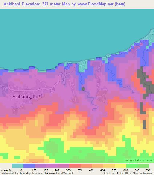 Ankibani,Comoros Elevation Map