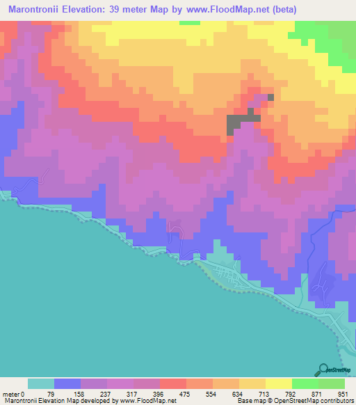Marontronii,Comoros Elevation Map