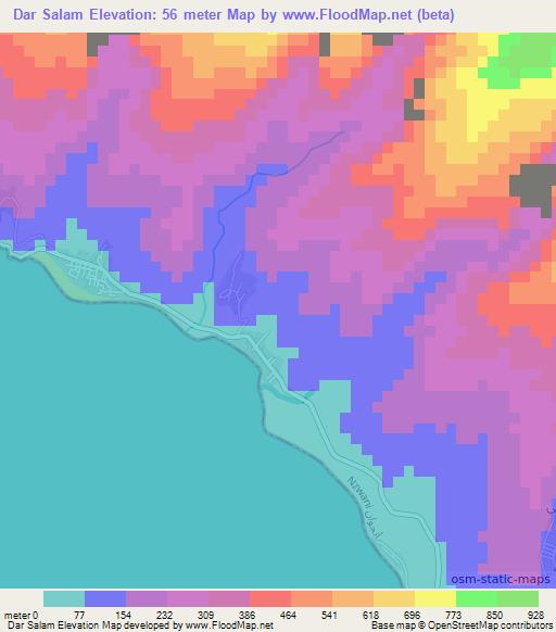 Dar Salam,Comoros Elevation Map