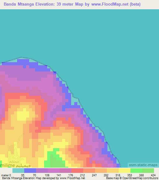Banda Mtsanga,Comoros Elevation Map