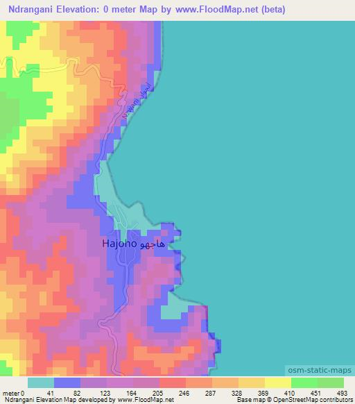 Ndrangani,Comoros Elevation Map