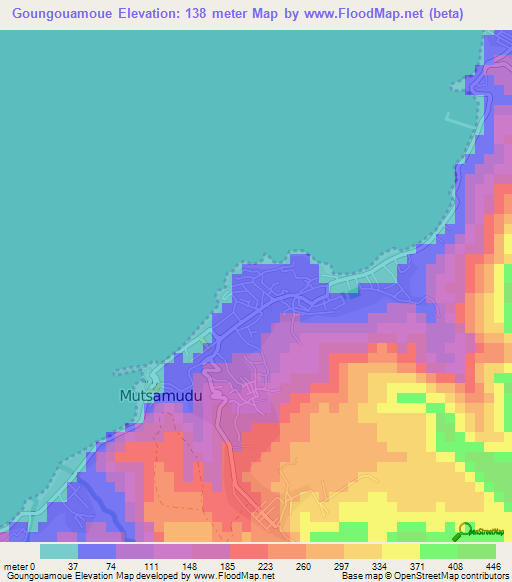 Goungouamoue,Comoros Elevation Map