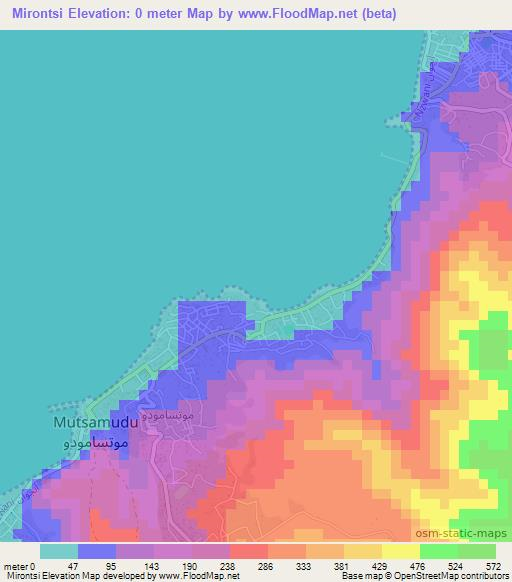 Mirontsi,Comoros Elevation Map