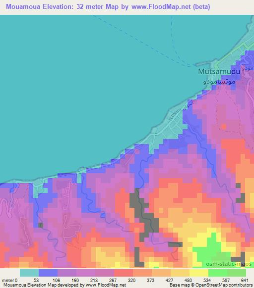 Mouamoua,Comoros Elevation Map