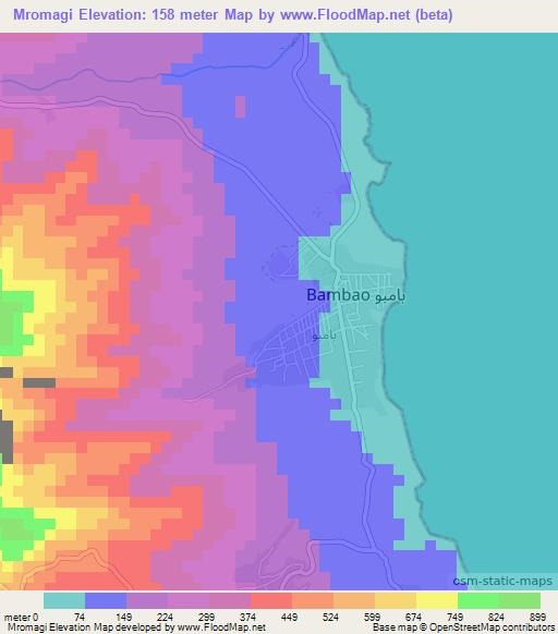 Mromagi,Comoros Elevation Map