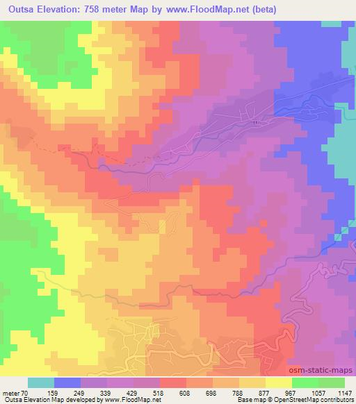 Outsa,Comoros Elevation Map