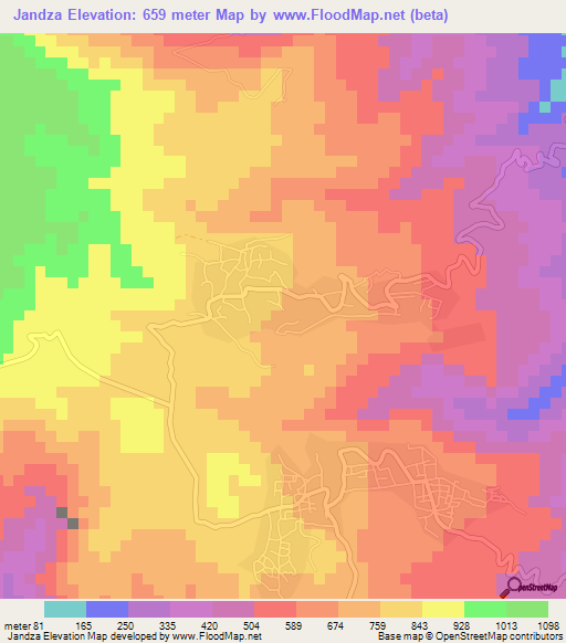 Jandza,Comoros Elevation Map