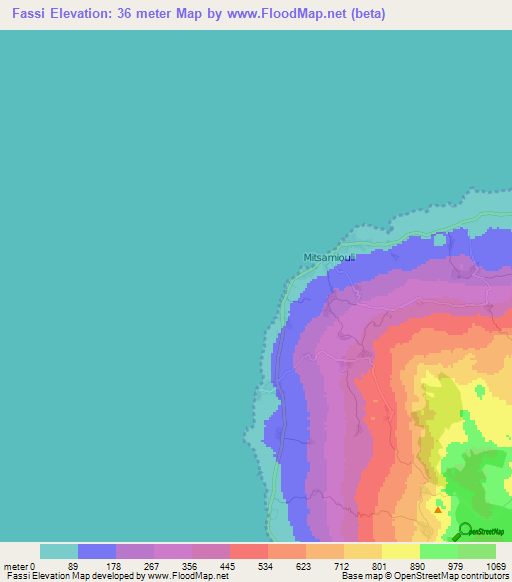Fassi,Comoros Elevation Map