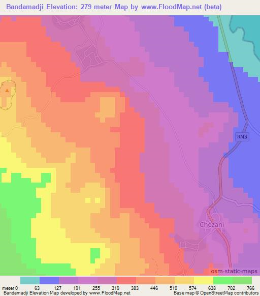 Bandamadji,Comoros Elevation Map