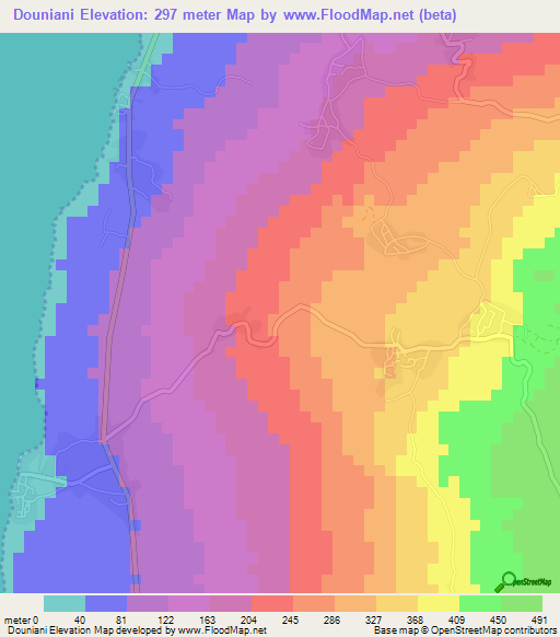Douniani,Comoros Elevation Map