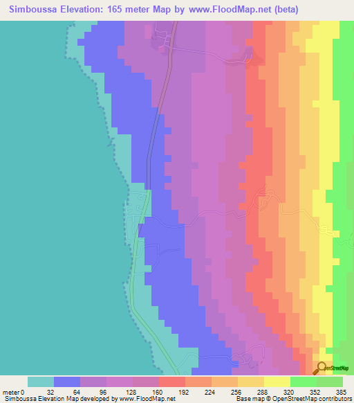 Simboussa,Comoros Elevation Map