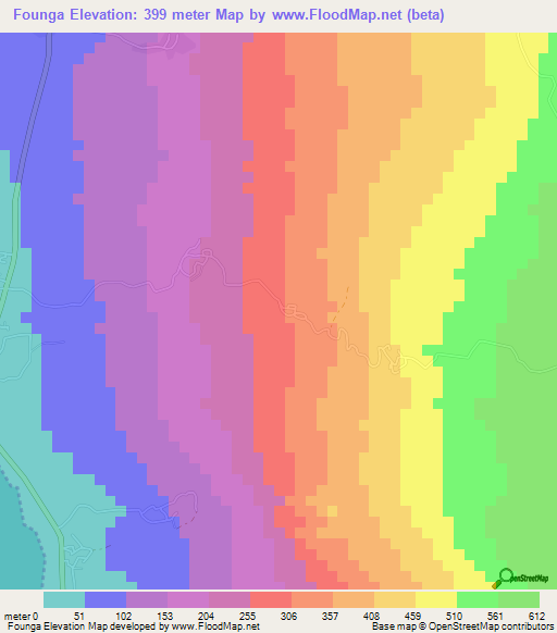 Founga,Comoros Elevation Map