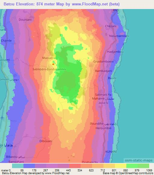 Batou,Comoros Elevation Map
