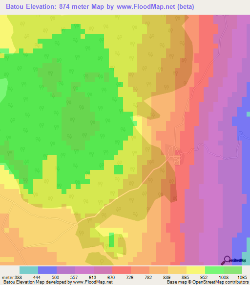 Batou,Comoros Elevation Map