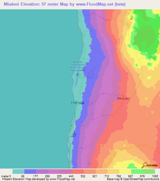 Mbaleni,Comoros Elevation Map