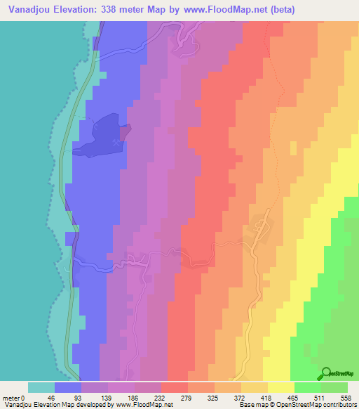 Vanadjou,Comoros Elevation Map