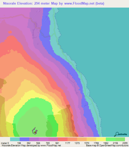 Ntsorale,Comoros Elevation Map