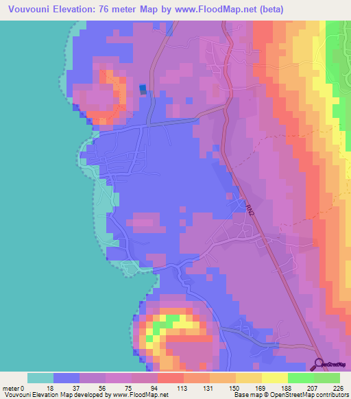 Vouvouni,Comoros Elevation Map